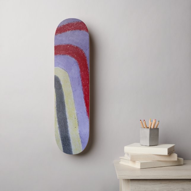 Färgade Vågor Skateboard (Väggkonst)