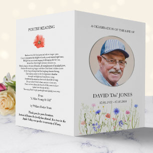 Färgade vilda blommor Silverfoto dödsruna Reklamblad