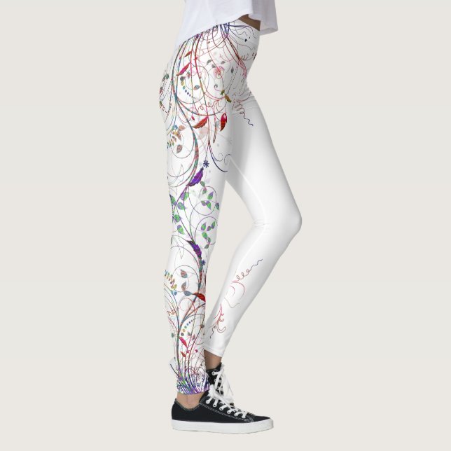 Färgade vinodlingar i blommor leggings (Höger)