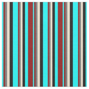 Färgaden Aqua, Mörk Red, Dim Grått, Tan och Black Tyg