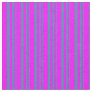 Färgaden Blå och Fuchsia Mönster i Rand Tyg