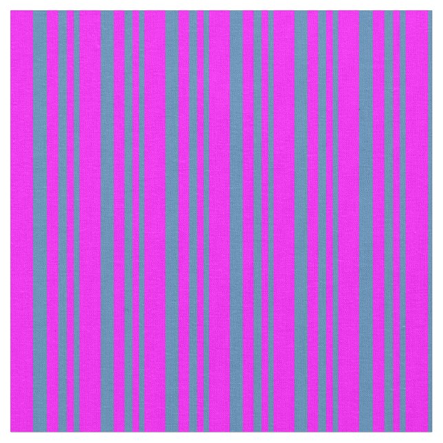 Färgaden Blå och Fuchsia Mönster i Rand Tyg (Närbild)