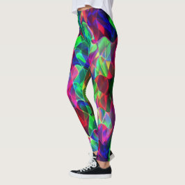 Färgaden böjde trianglar eller ripplar, mörkaste. leggings