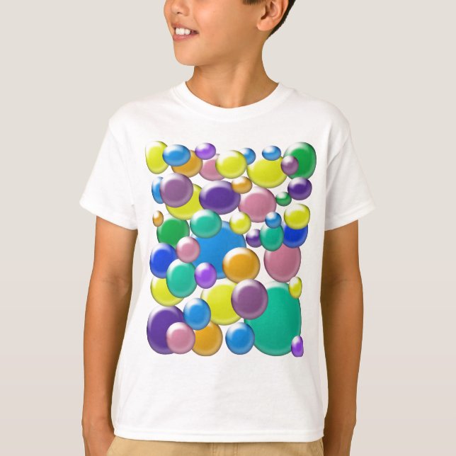 Färgaden bubblar barnskjortan t-shirt (Framsida)