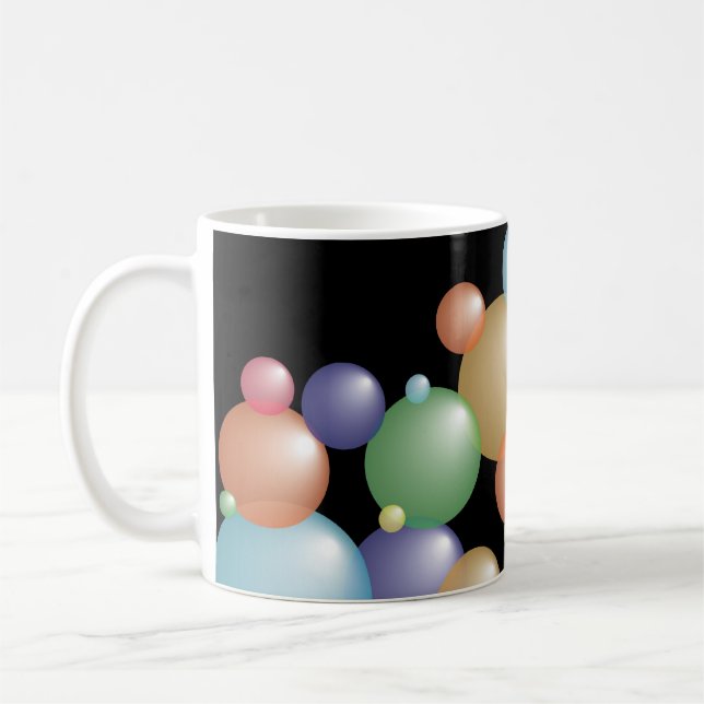 Färgaden bubblar svart kaffemugg (Vänster)