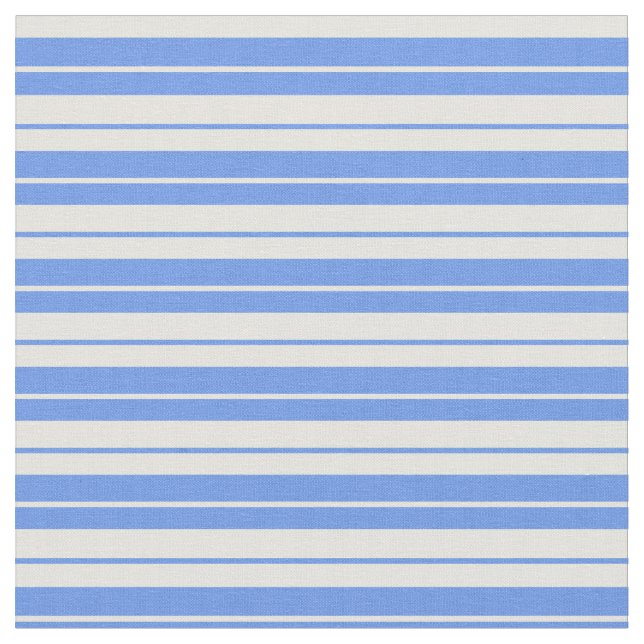 Färgaden Cornblomma, blått och lätt Gult Linjer Tyg (Närbild)