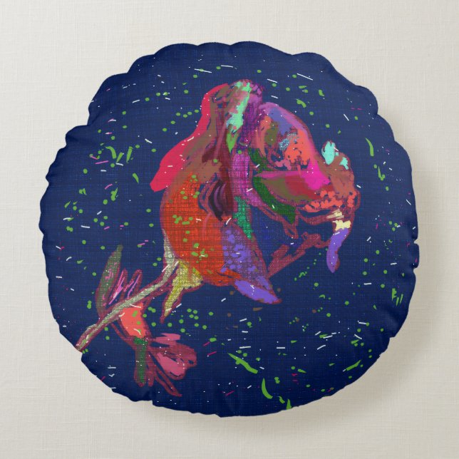 Färgaden Flower Round Pillow Rund Kudde (Framsidan)