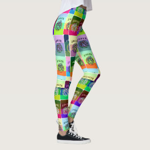 Färgaden för Mah Jongg belägger med tegel damas Leggings