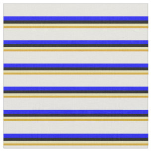 Färgaden Goldenrod, Tan, Black, Blue och White Tyg