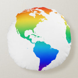 Färgaden jorden Rainbow Rund Kudde