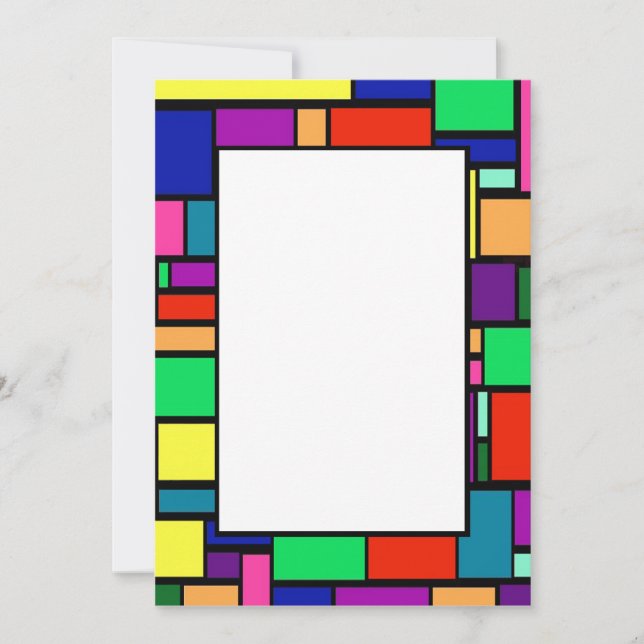 Färgaden kvadrerar inbjudan för gräns 1 (Framsida)