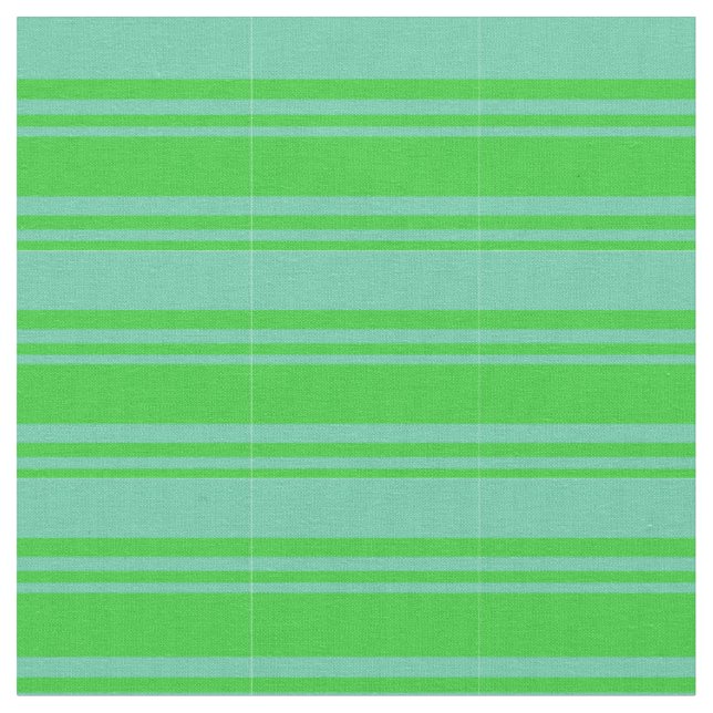 Färgaden Lime Green och Aquamarine Linjer Mönster Tyg (Närbild)