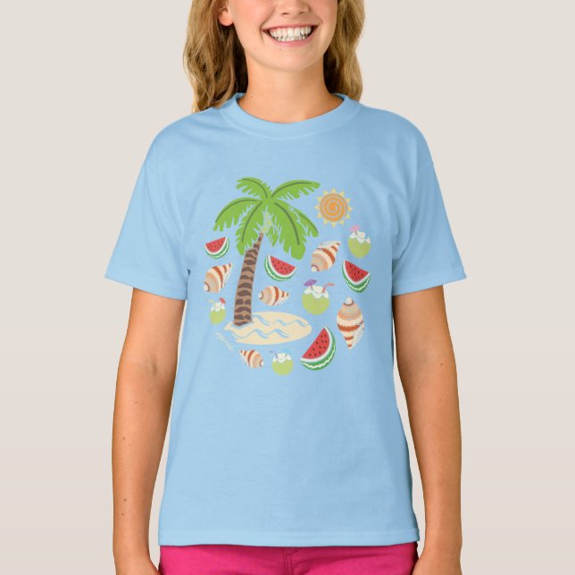 Färgaden sommarminnesplatser t shirt (Framsida)