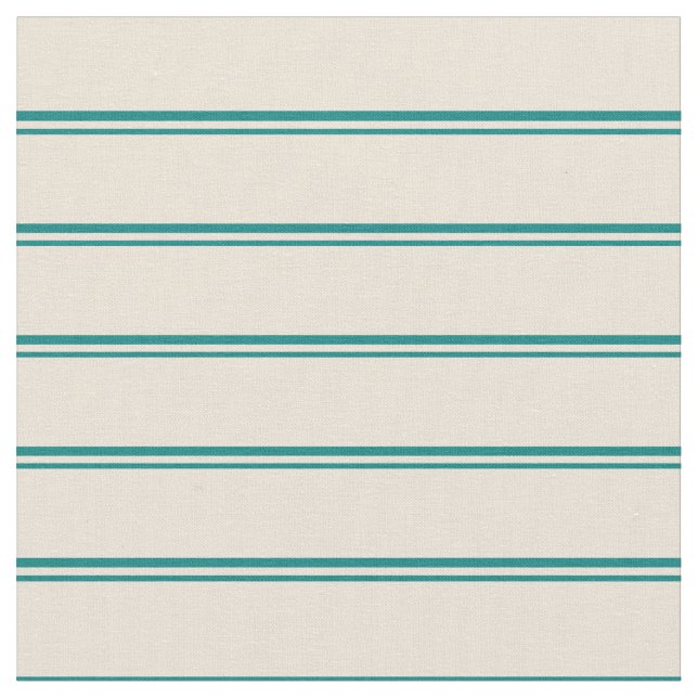 Färgaden Teal & Bisque stripe Mönster Tyg (Närbild)