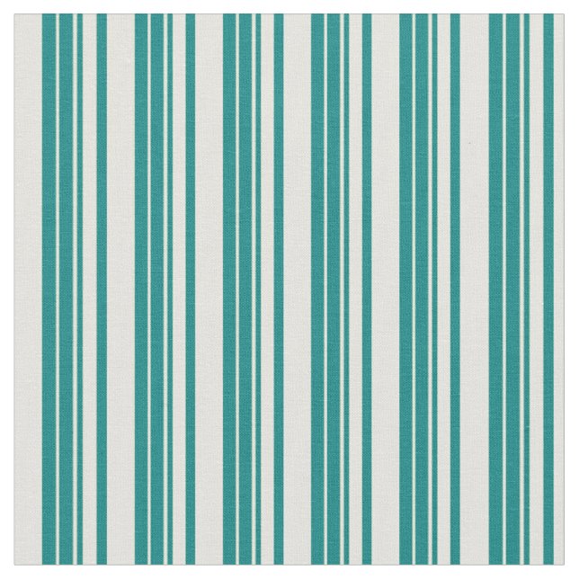 Färgaden Teal & Light Gult Lining Mönster Tyg (Närbild)