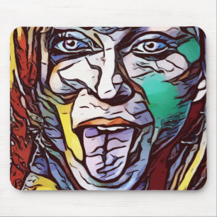 Färgaden Woman Girl Graffiti Paint Art Ansikte Öga Musmatta