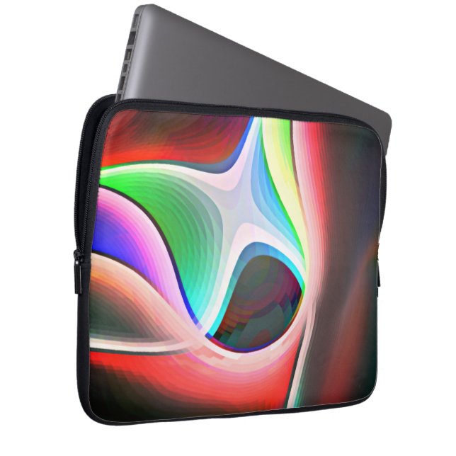 Färgadens abstrakt form för böjda urklippsöverlägg laptop fodral (Framsidan Höger)