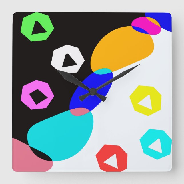 Färgadens former fyrkantig klocka (Framsida)