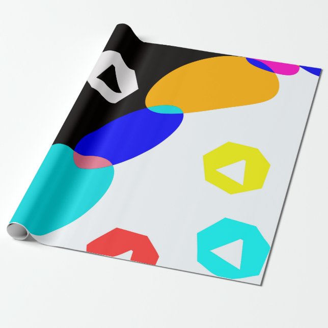 Färgadens former presentpapper (Utrullad)