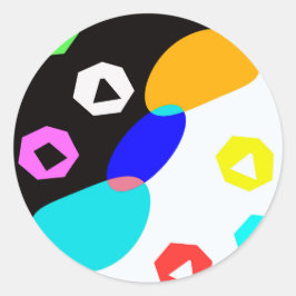 Färgadens former runt klistermärke