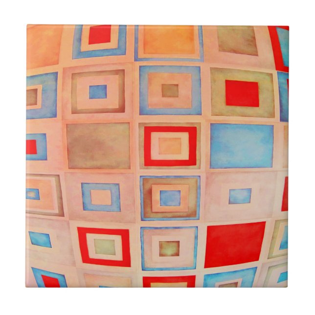 Färgadens fyrkanter kakelplatta (Framsidan)