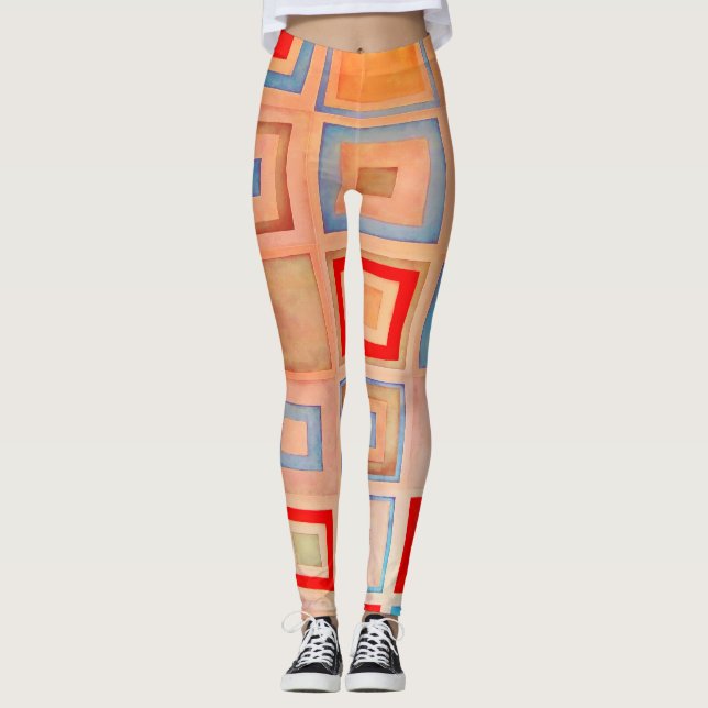 Färgadens fyrkanter leggings (Framsida)