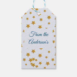 färgadens guld stjärnor yta mönster från namn presentetikett