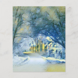 Färgadens moderna vattenfärg snöade träd