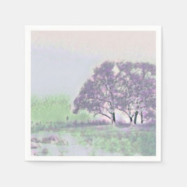 Färgadens moderna vattenfärg snöade träd pappersservett