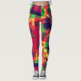 Färgadens röda grönt med lutande eller utsträckta leggings