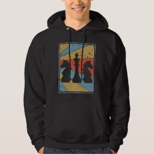 Färgadens vintage chess figurer hoodie