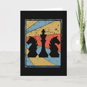 Färgadens vintage chess figurer kort