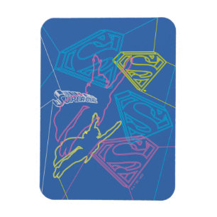 Färgader för supertjej och Logotyp Magnet