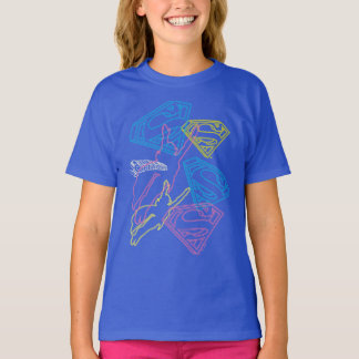 Färgader för supertjej och Logotyp T Shirt