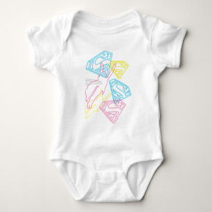 Färgader för supertjej och Logotyp T Shirt
