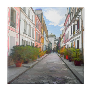 Färgader i Rue Cremieux - Paris Kakelplatta