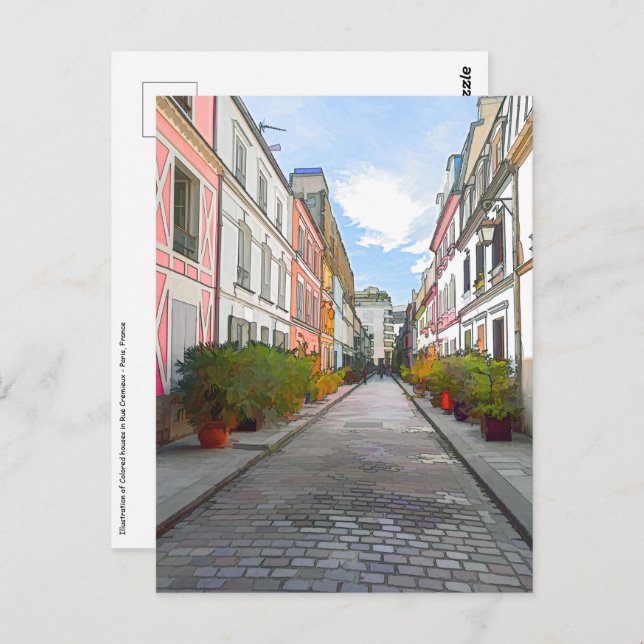 Färgader i Rue Cremieux - Paris Vykort (Fram/baksida)