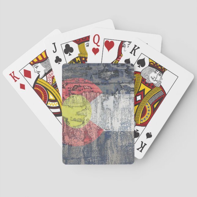 färgadtexturerad flagga spel kort (Baksidan)