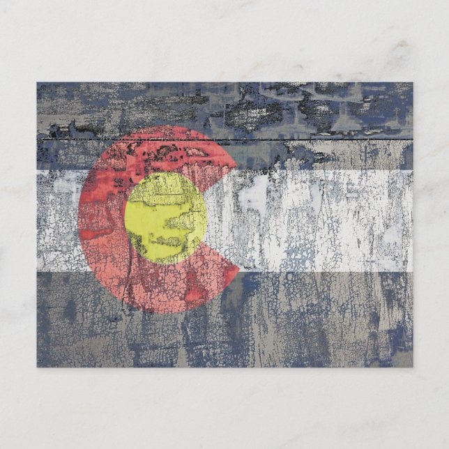 färgadtexturerad flagga vykort (Framsida)