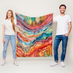 Färgagat Geode Gemstone (2) Fleecefilt