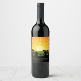 Färgägg för kute Påskhare Vinflaska Etikett