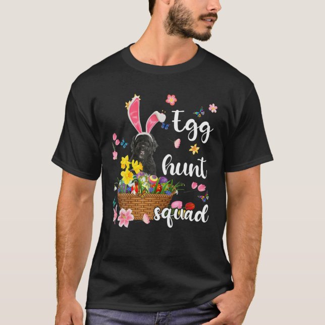 Färgägg från portugisiska Vatten Hund-Glad påsk T Shirt (Framsida)