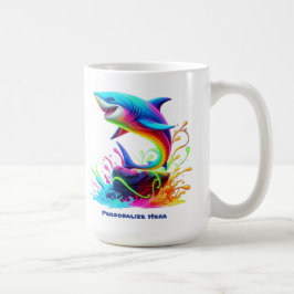 Färgaktig haj Stänk Kaffemugg