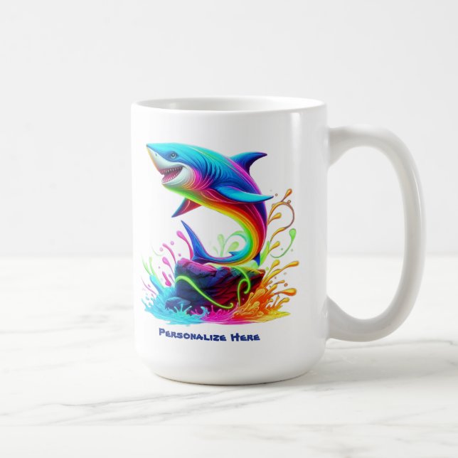 Färgaktig haj Stänk Kaffemugg (Höger)