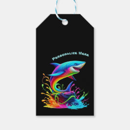 Färgaktig haj Stänk- Presentetikett