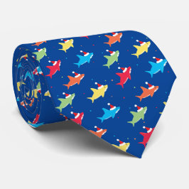 Färgaktiga Sharks Santa Hat-Noveltyn Slips