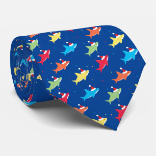 Färgaktiga Sharks Santa Hat-Noveltyn Slips