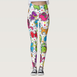 Färgämne Dinosaur Sömlös Mönster, Dinosaur Seaml Leggings