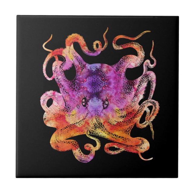 Färgämne för Octopus Retro Tie Färgämne för regnbå Kakelplatta (Framsidan)