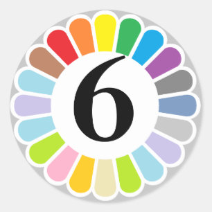 färgämne nummer 6 dekal runt klistermärke